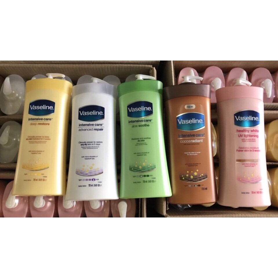 Sữa dưỡng thể trắng da toàn thân Vaseline  Mỹ - 725ml