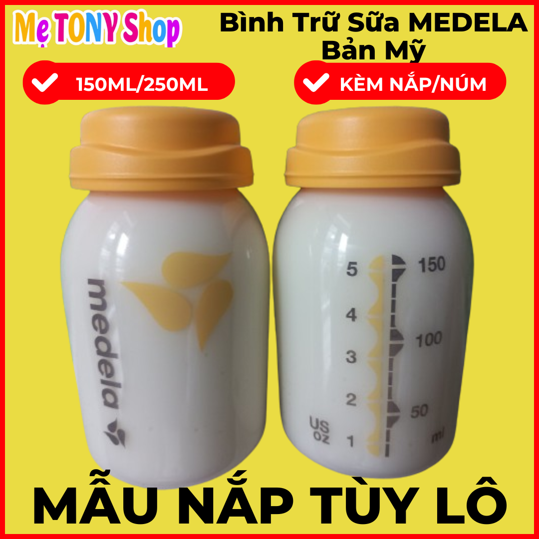 [Bản Mỹ] Bình Trữ Sữa Medela 150ml/250ml cổ hẹp(Tách Lẻ 1 Bình)