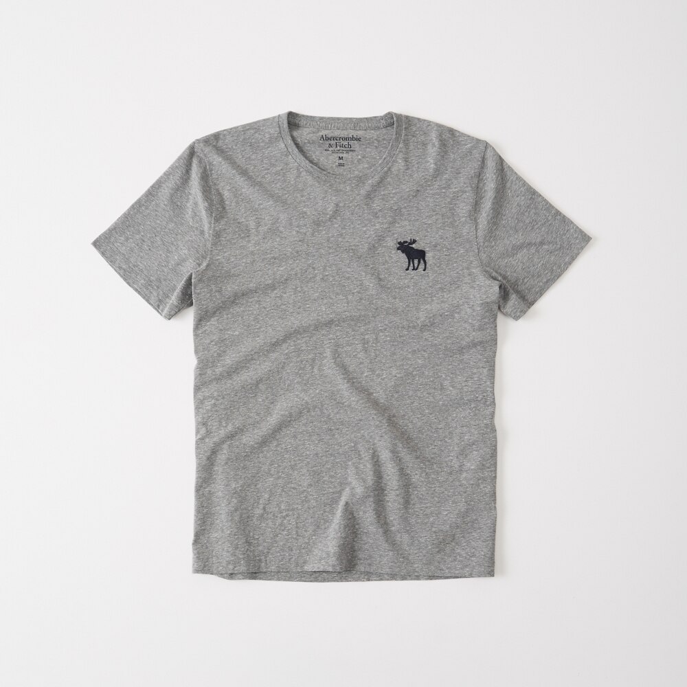 Pullover men Abercrombie & Fitch abr-tc284 big icon crew tee Heather Gray