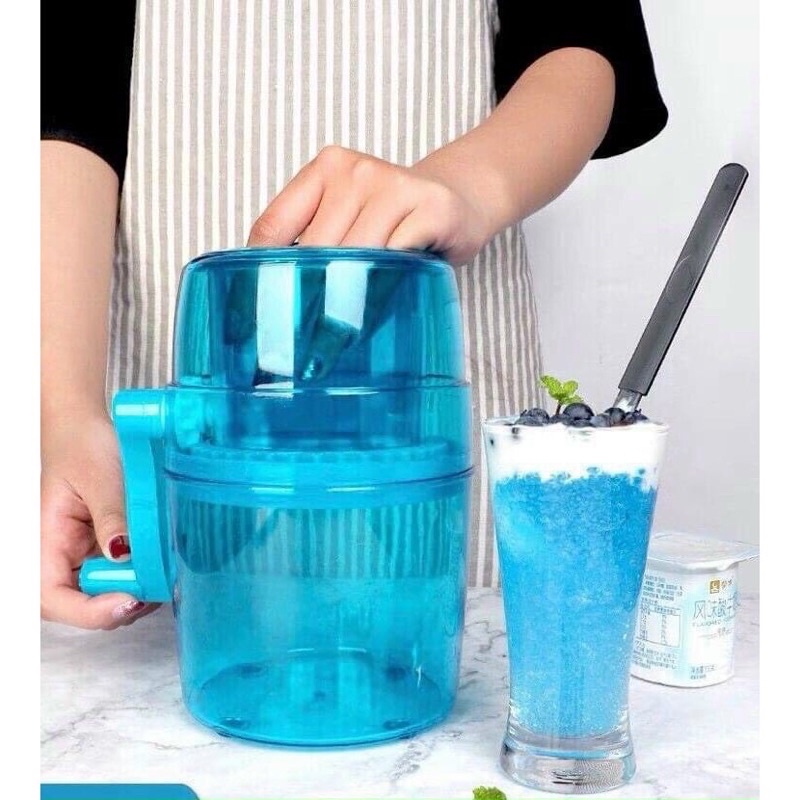 Máy bào đá mini quay tay siêu tiện dụng, dụng cụ xay đá bào nhỏ gọn, lưỡi dao sắc bén thép không gỉ
