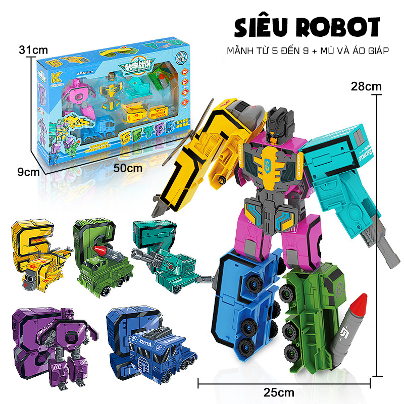Đồ Chơi Lắp Ghép Robot Chữ Số Biến Hình Dành Cho Bé - MixASale