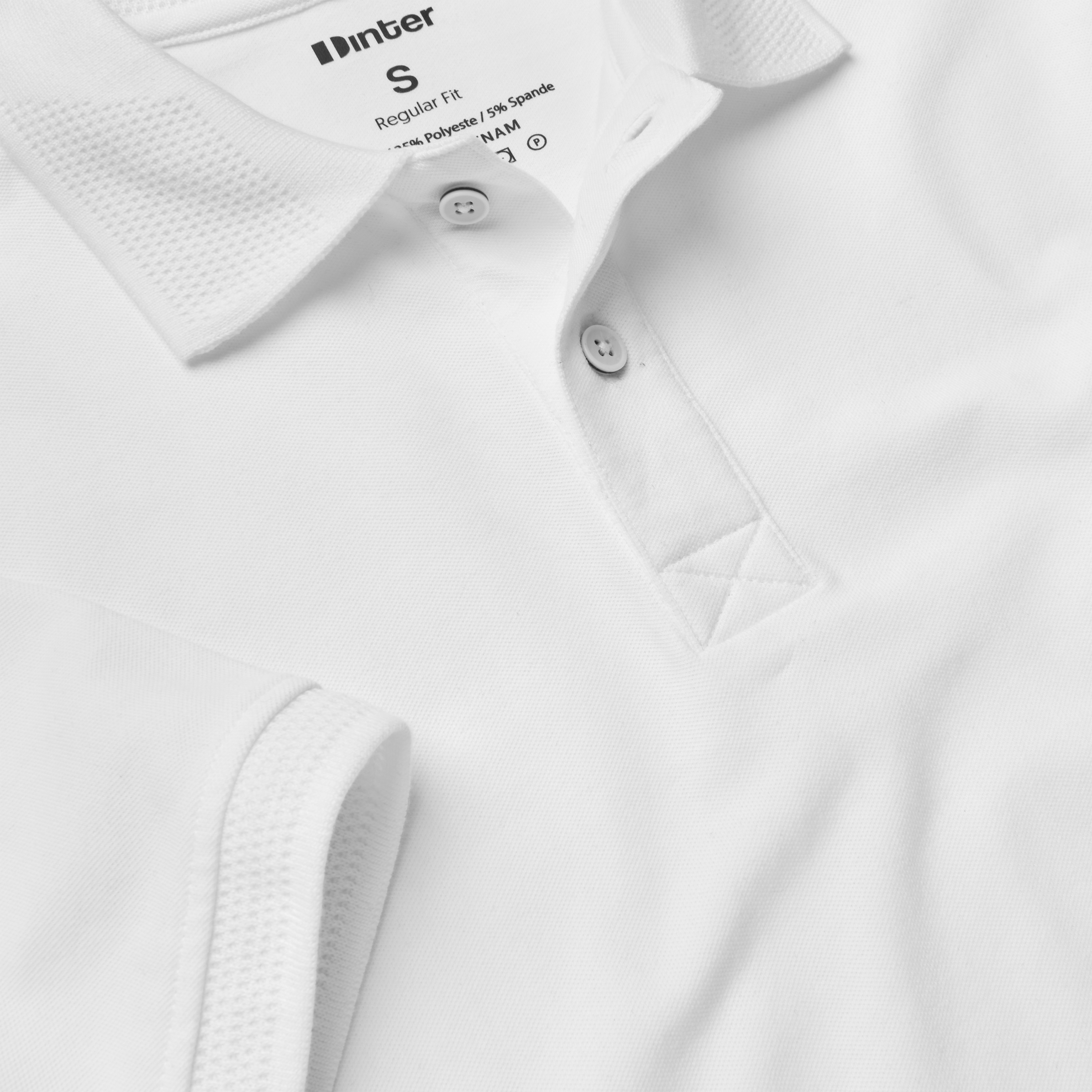 Áo polo nam Dinter basic, chất liệu CVC Premium, màu White, dáng Regular, co giãn, thoải mái