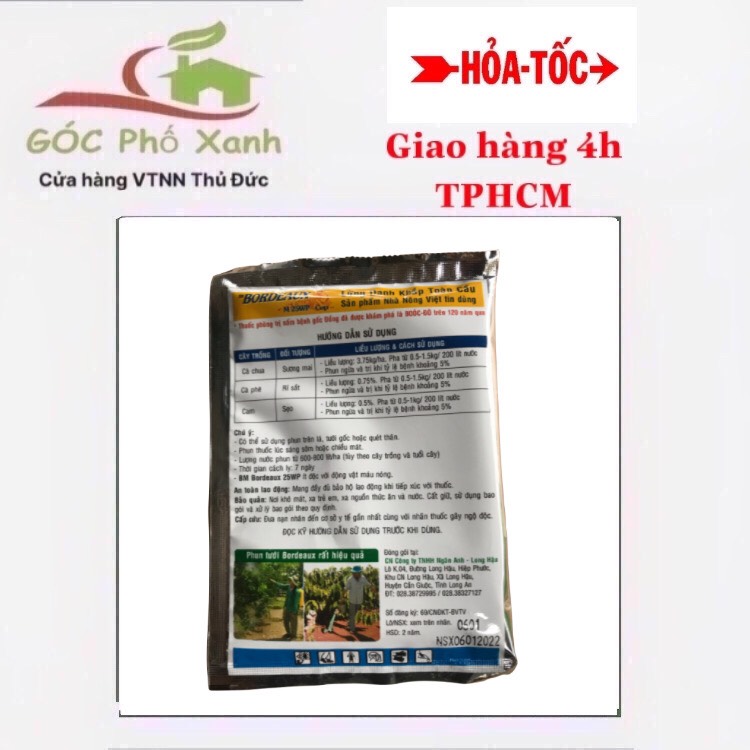 Trừ nấm bệnh cây gốc đồng BORDEAUX 25WP ( BOOC - ĐÔ)
