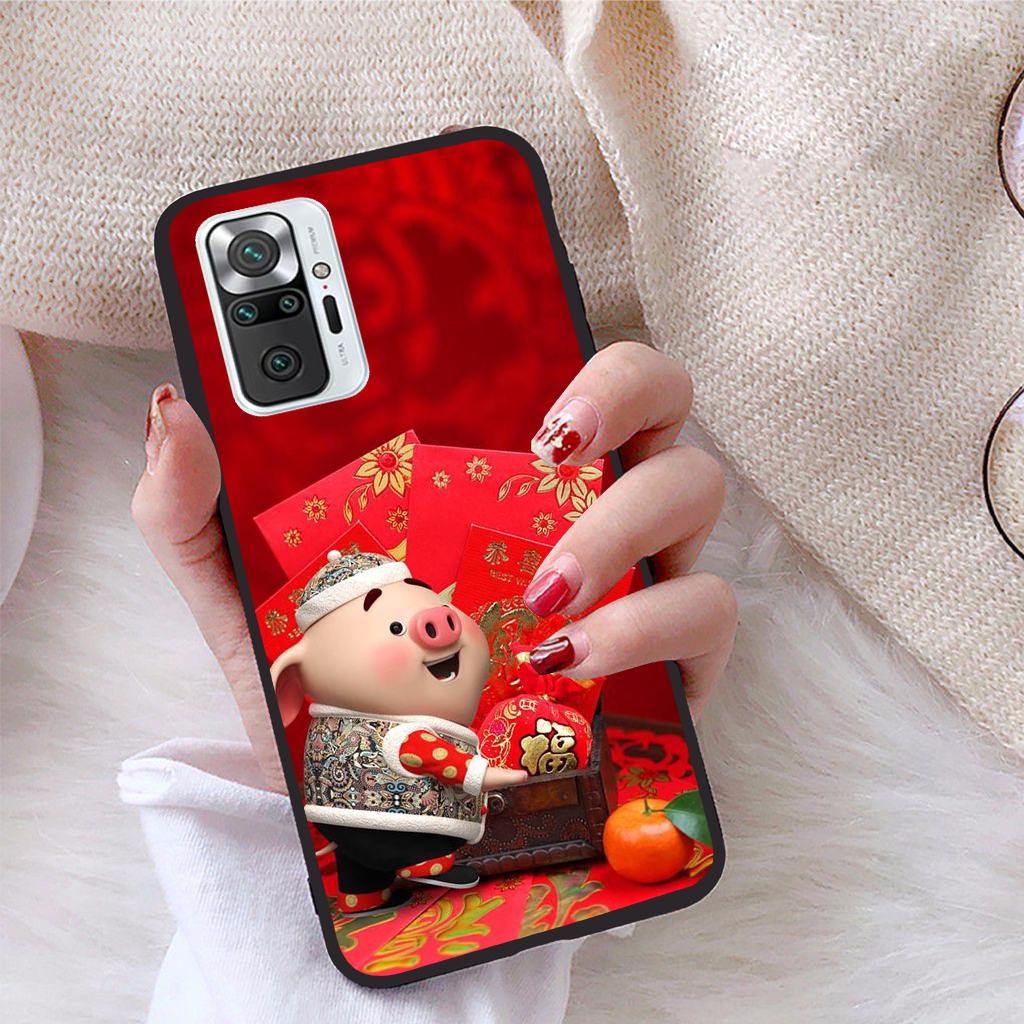 Ốp lưng Xiaomi Redmi Note 10 Pro Max viền dẻo TPU BST Pig Cute