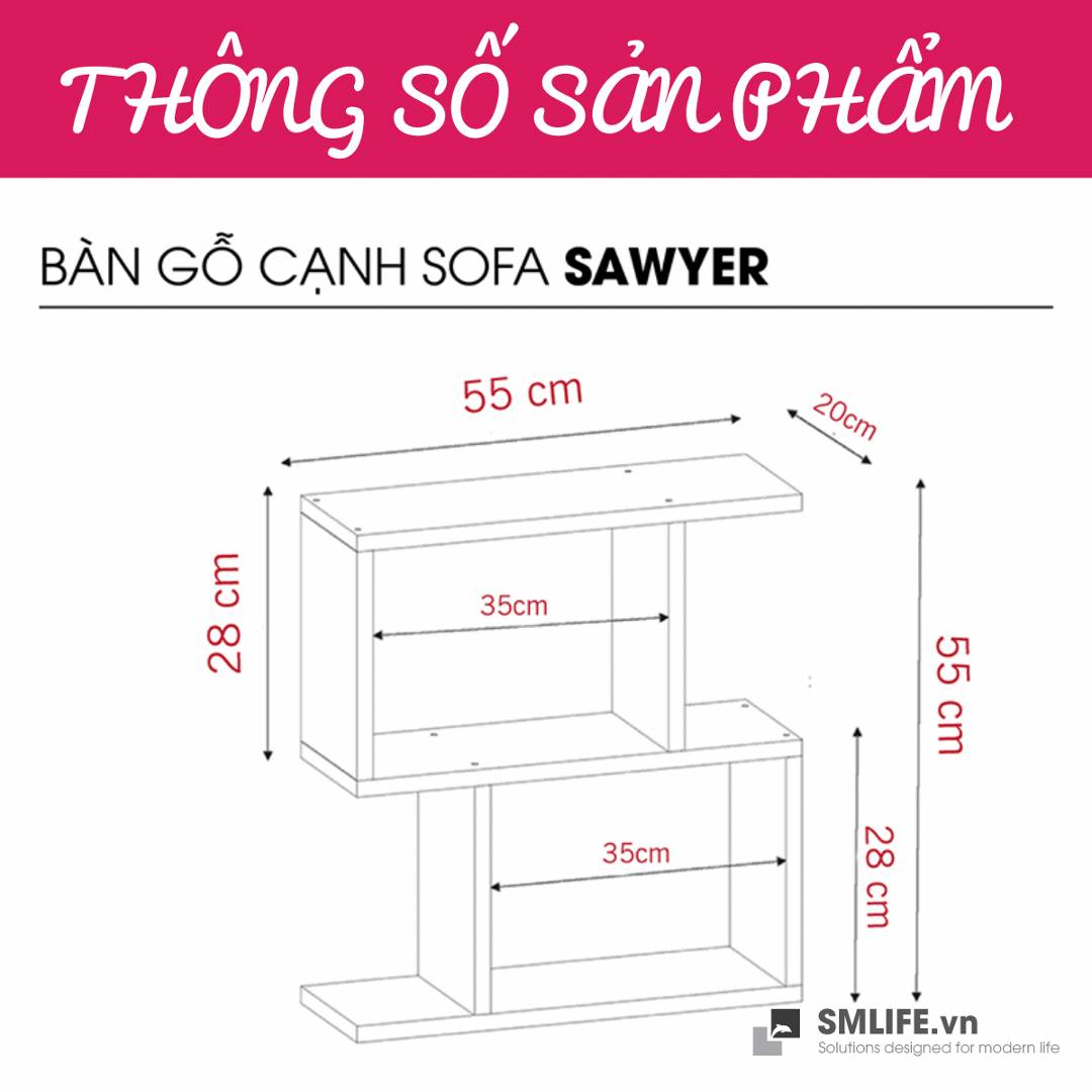 Bàn cạnh sofa SMLIFE Sawyer