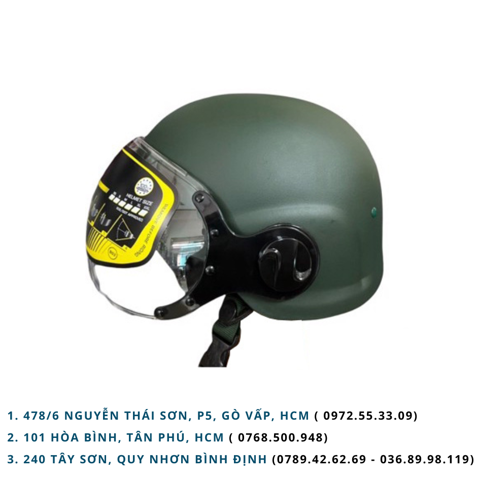 Mũ bảo hiểm xanh có kính