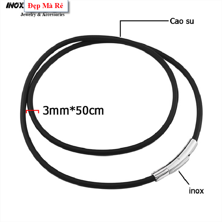 Dây chuyền Nam dây cao su nhiều size khóa inox cao cấp - Cam kết 1 đổi 1 nếu hoen gỉ sét