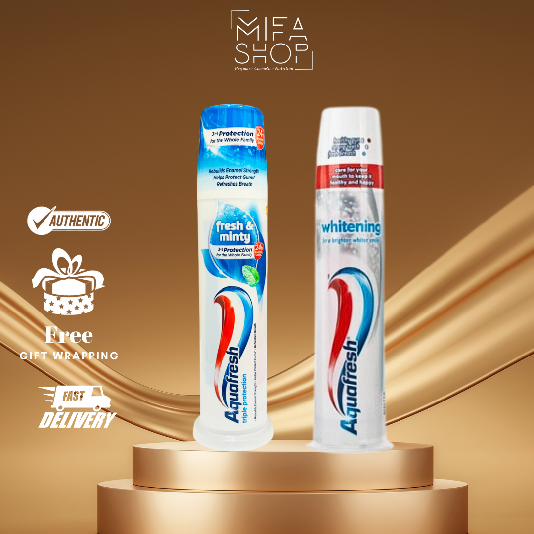 Kem Đánh Răng Aquafresh Mỹ 100ml dạng ống loại trừ mảng bám hiệu quả, làm trắng răng và hơi thở thơm mát