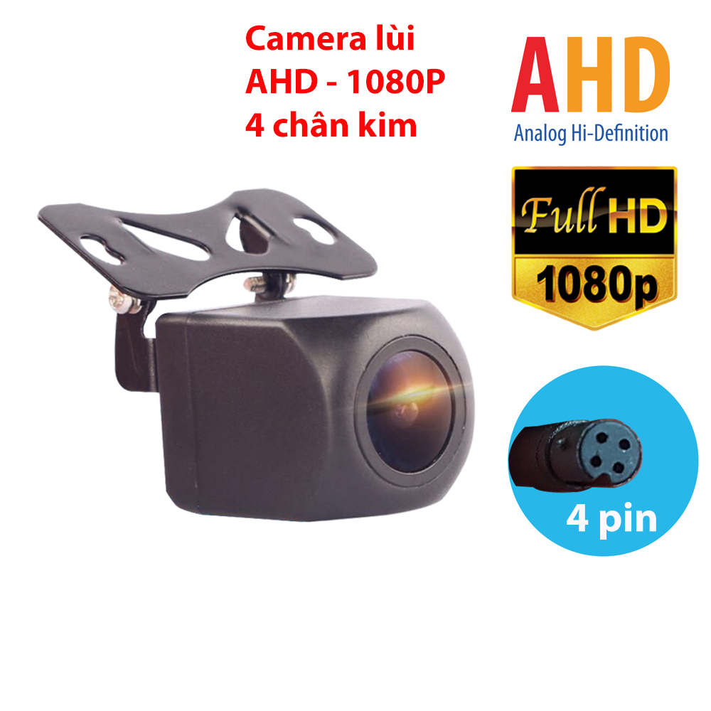 Camera lùi AHD dùng cho camera hành trình ô  tô, loại 4 chân kim, giắc 2.5mm. Độ phân giải Full HD 1080P