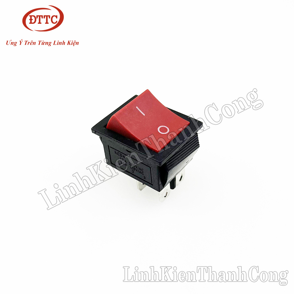Công tắc kcd4 4 chân màu đỏ 31x25mm 16a 250v