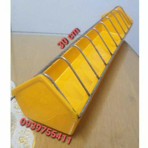 Máng ăn dài chống bới 30cm cho gà con, cút con, vẹt, gia cầm