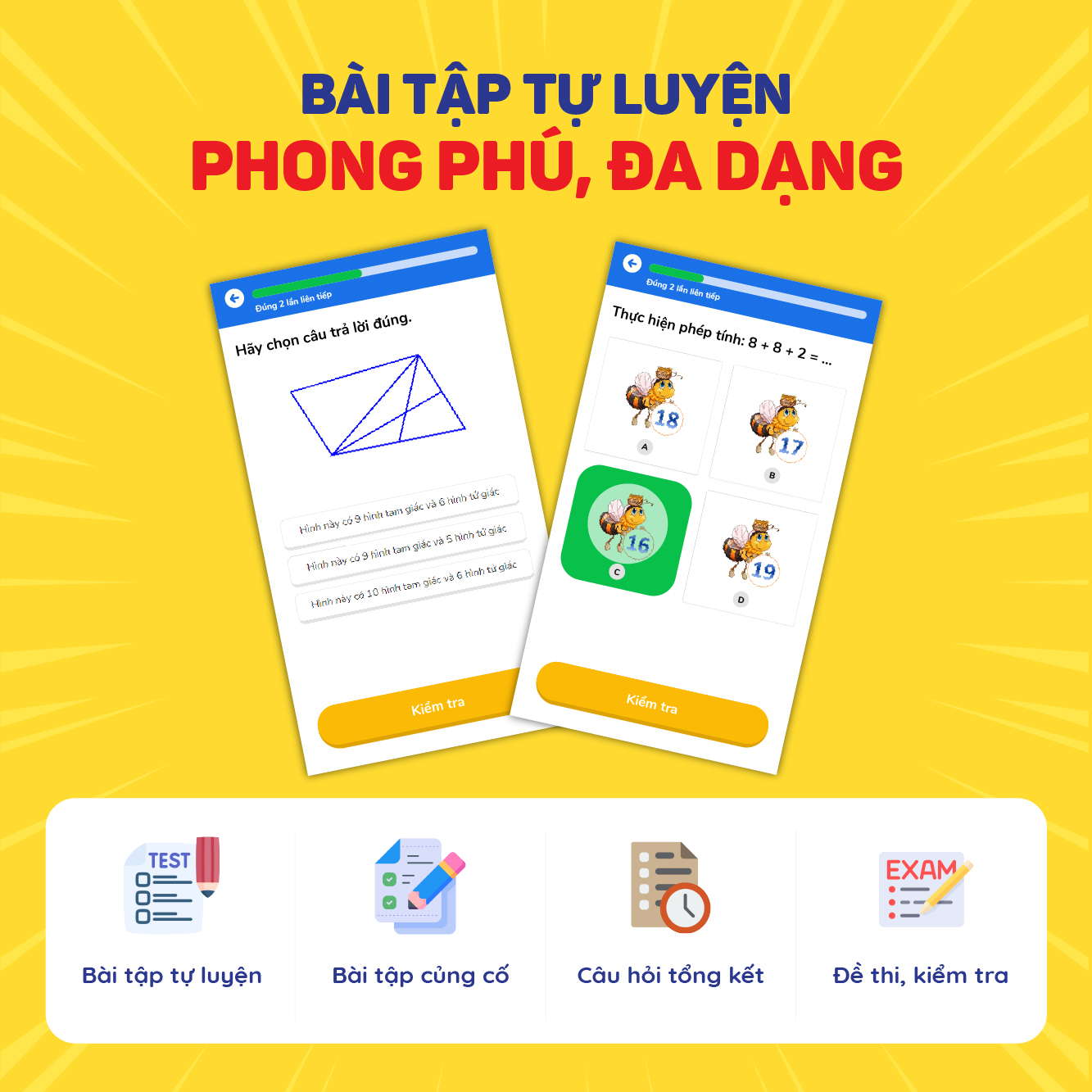 Toàn quốc [E-voucher] Combo khóa học Giỏi toàn diện Toán lớp 1 (1 tháng)  - App HOC247 Kids