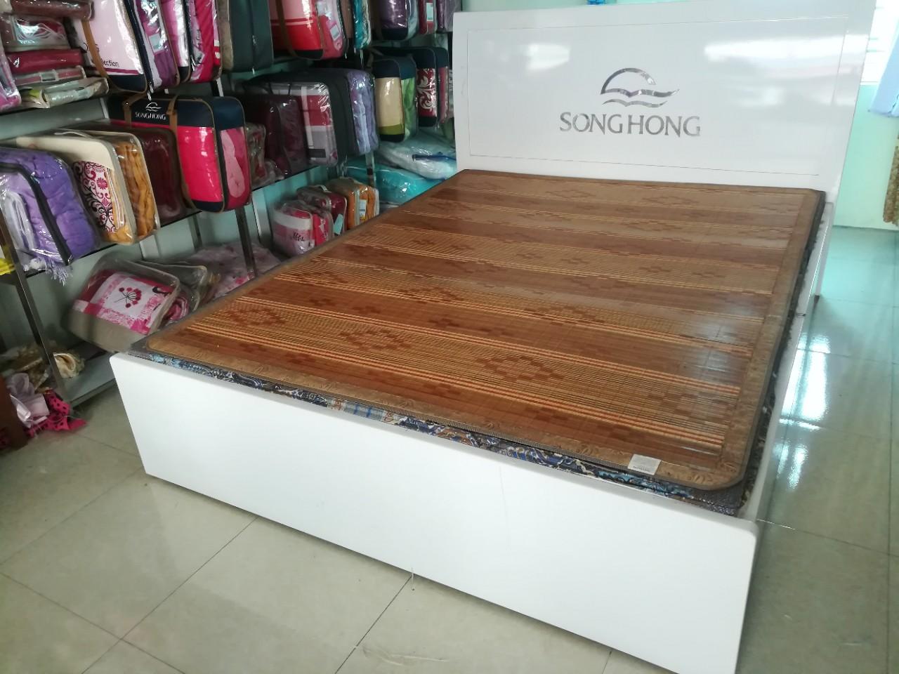 Chiếu Trúc Vân Gỗ Lót Lụa Cao Cấp 180cm x 200cm