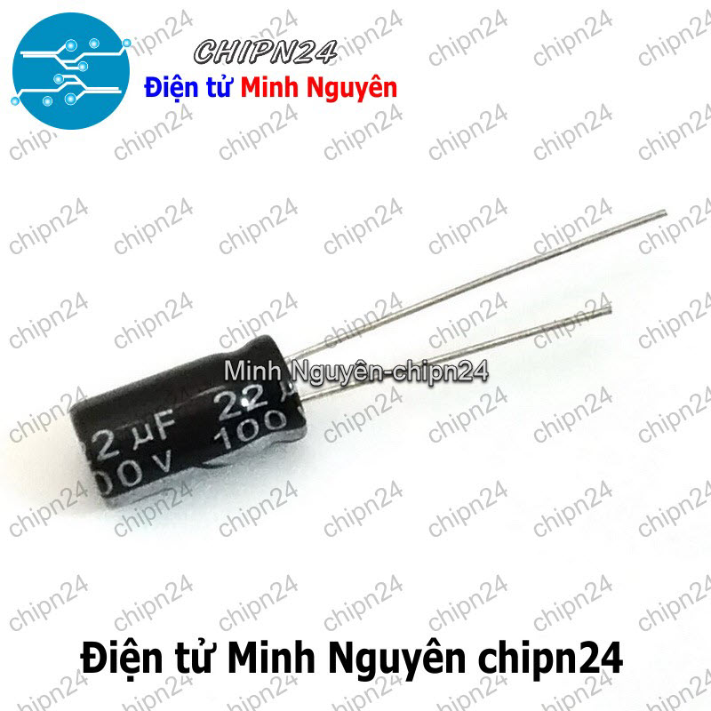 [10 con] (F250) Tụ hóa 22uF 100V (6x11mm) - HH004327