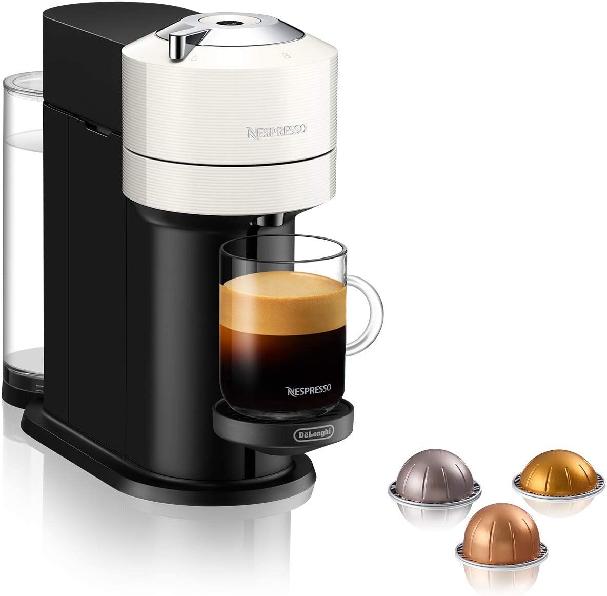 Delonghi ENV120.W Nespresso Vertuo Next Basic Capsule Coffee Maker, Delonghi Nespresso Coffee Maker, Family Coffee Maker, Espresso, Capuccino, Imported from Germany, 12 Month Warranty