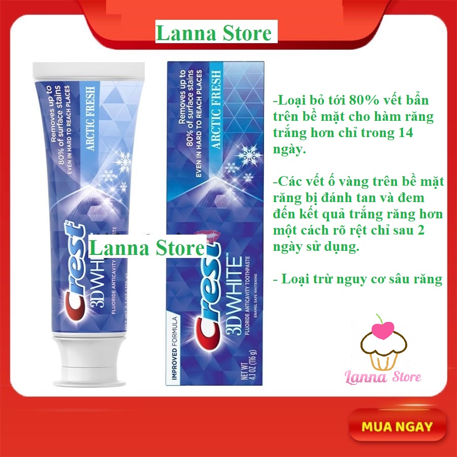 [HCM]Kem Đánh Răng Crest 3D White Brilliance trắng răng vượt trội hộp 116g - Mỹ