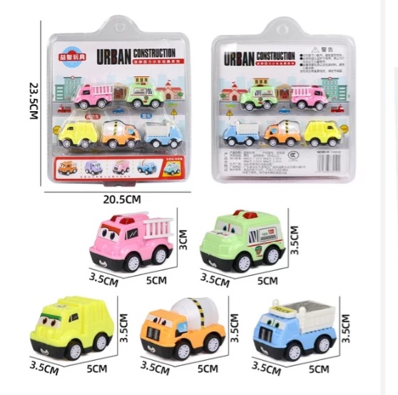 Bộ 6 Xe Ô Tô Mini Chạy Đà Cho Bé