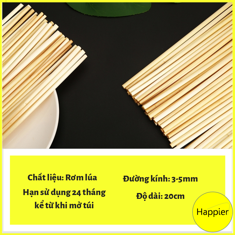 Ống Hút Rơm Lúa Mì Thân Thiện Môi Trường ( 100 Ống )