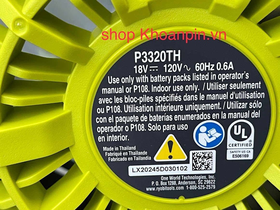 QUẠT RYOBI NEW 18V