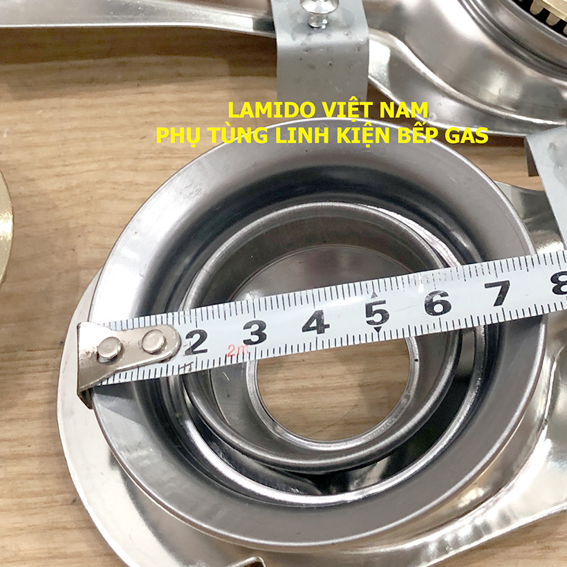 COMBO 2 Cái Điếu inox + Đầu Đốt sen chia lửa bếp gas chén đồng  - [ HỎA TỐC ] [LINH KIỆN] - ( Kèm Bass gắn + Vít)