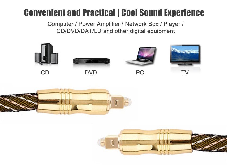 Dây cáp quang Audio mạ vàng độ dài tùy chọn ( 0,5m 1m 1,5m 2m 3m 5m 10m 15m )