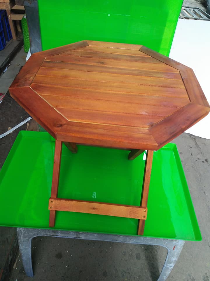 Bàn xếp gỗ bát giác Cafe