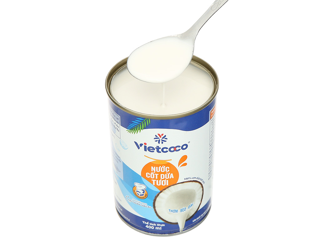 VIETCOCO (Lon 400ml) NƯỚC CỐT DỪA TƯƠI Rich & Creamy Coconut Cream (HALAL)