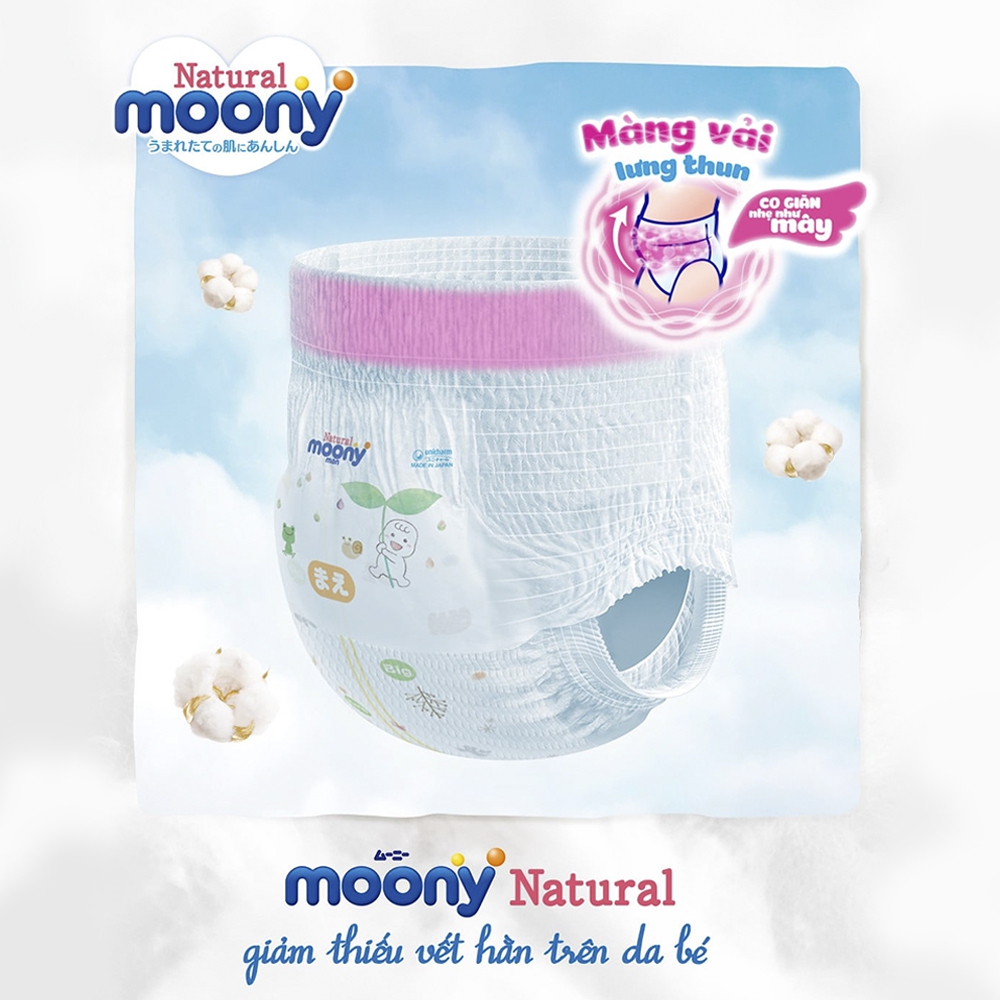 Tã quần Moony Natural (M, 46 miếng)