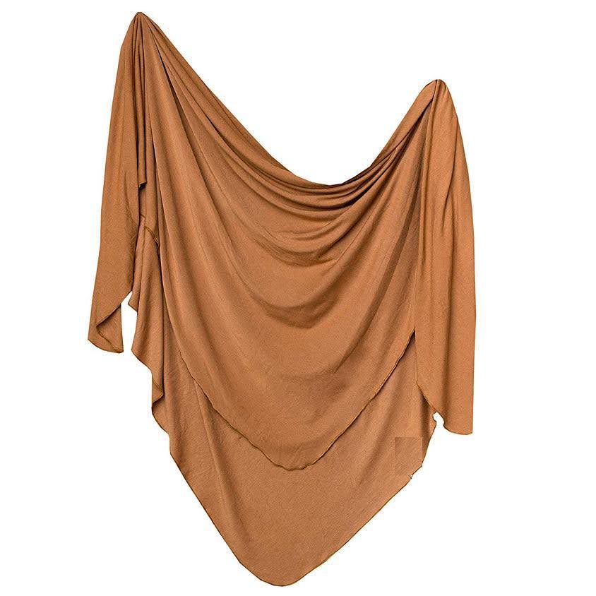 Quấn chũn sơ sinh kèm mũ và băng đô vải cotton thun lạnh minky mom - cho bé giấc ngủ ngon 80x120cm