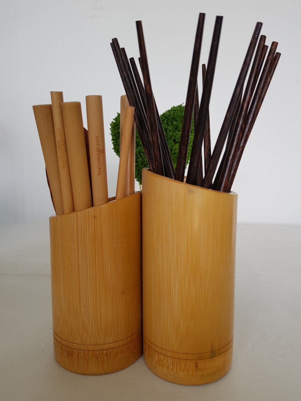 Bộ ống tre đựng đũa muỗng