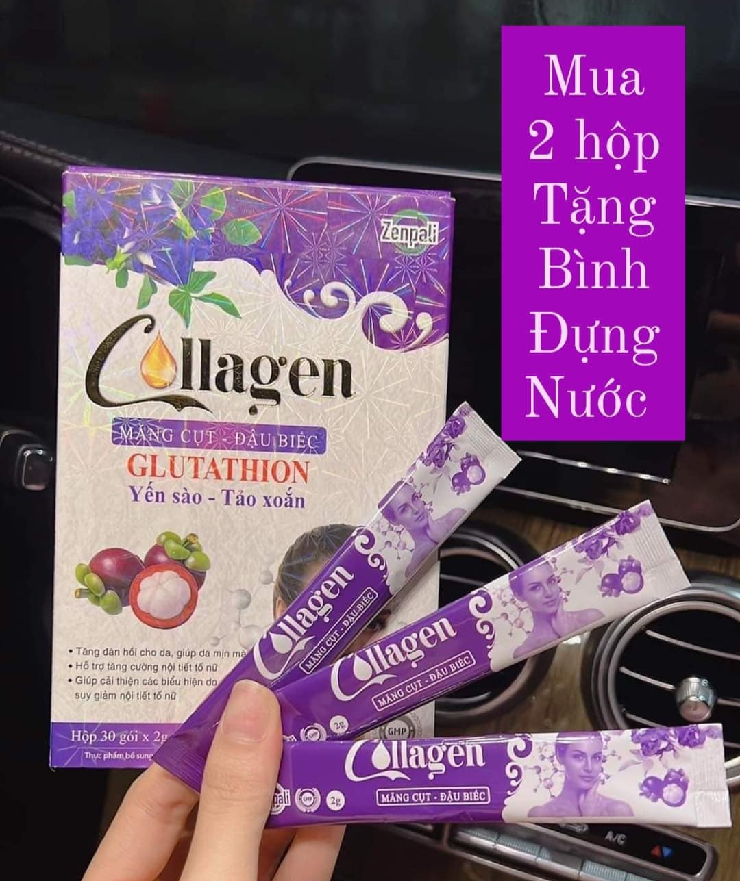 Combo 2 hộp Collagen Zenpali Măng cụt_Đậu biếc [CHÍNH HÃNG]