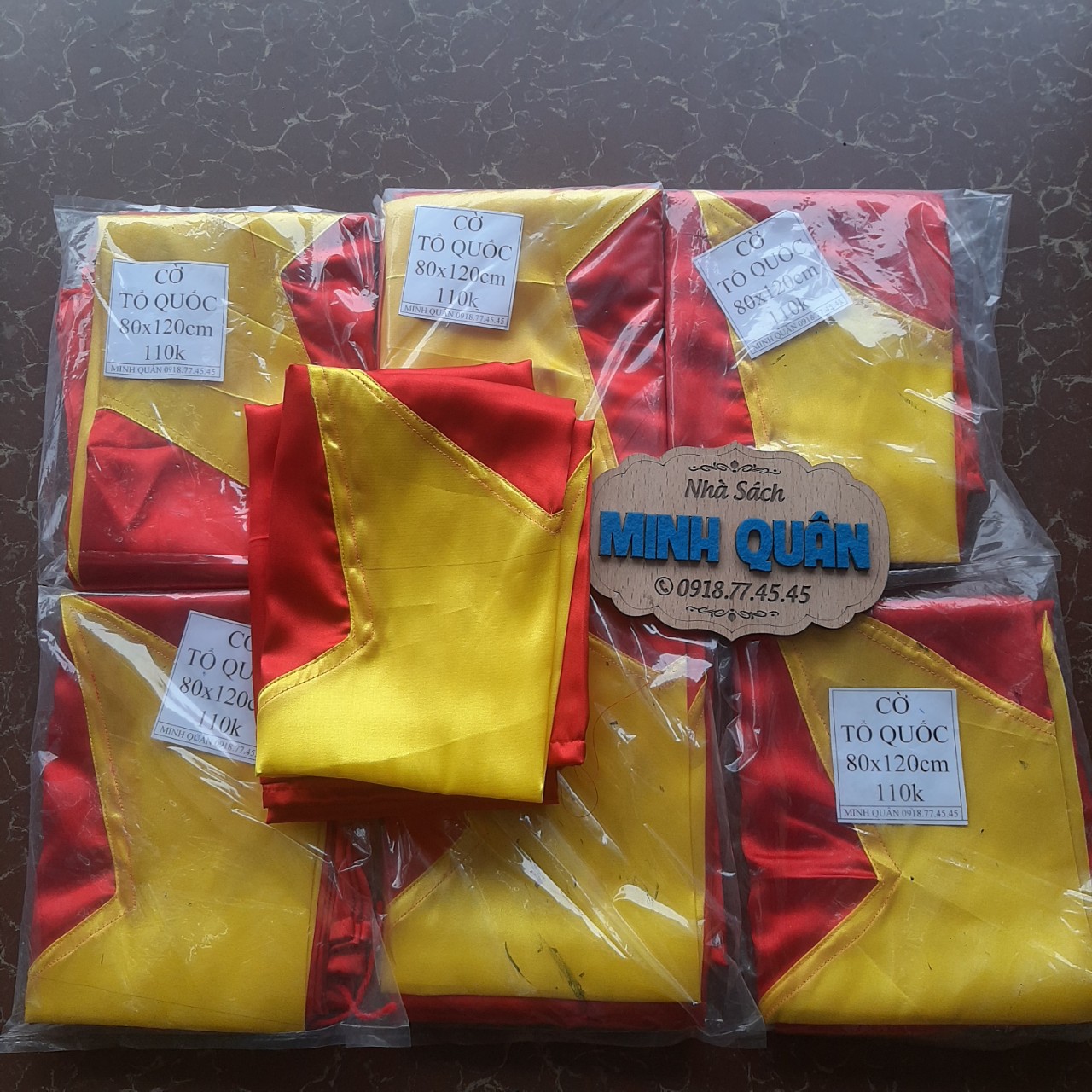 Cờ đỏ sao vàng/ cờ Tổ quốc size 1x1,5met vải phi lụa