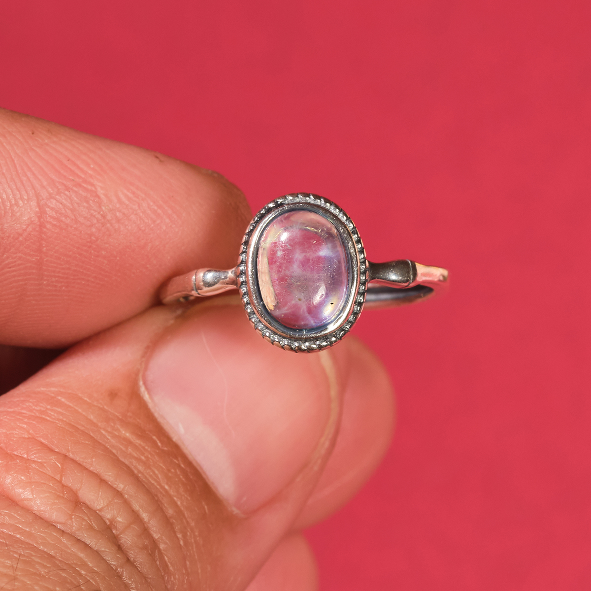 Nhẫn Nữ Bạc 925 Đá Aquamarine Thiên Nhiên