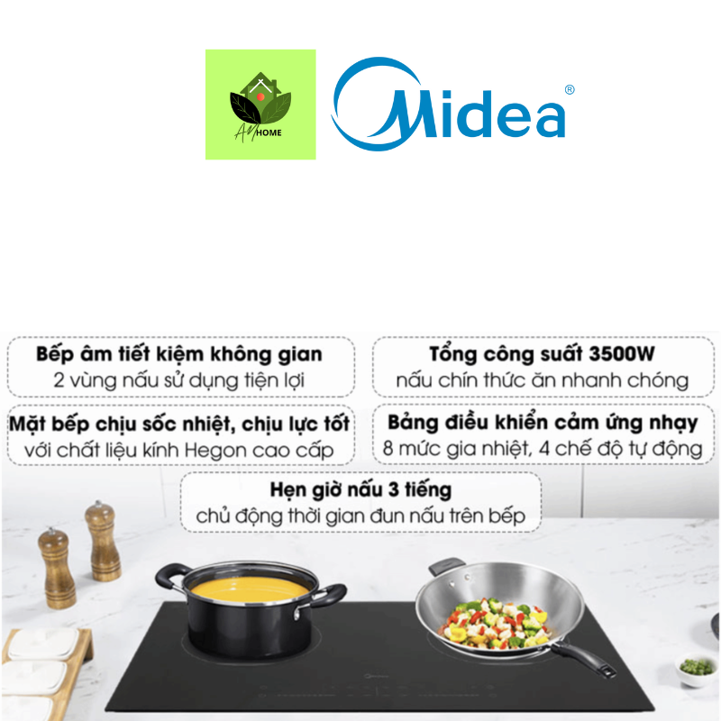 Bếp từ đôi/Bếp từ 2 vùng nấu MIDEA MC - ID3523