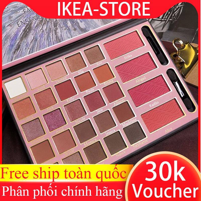 Bảng phấn mắt YACHAN 25 ô kèm 4 ô phấn má hồng tone hồng sang chảnh giá rẻ
