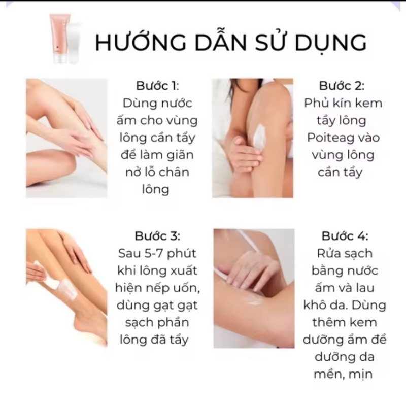 Kem Tẩy Lông Poiteag Dành Cho Da Nhạy Cảm, An Toàn Hiệu Quả Bất Chấp Các Loại Lông Không Đau Rát 60g