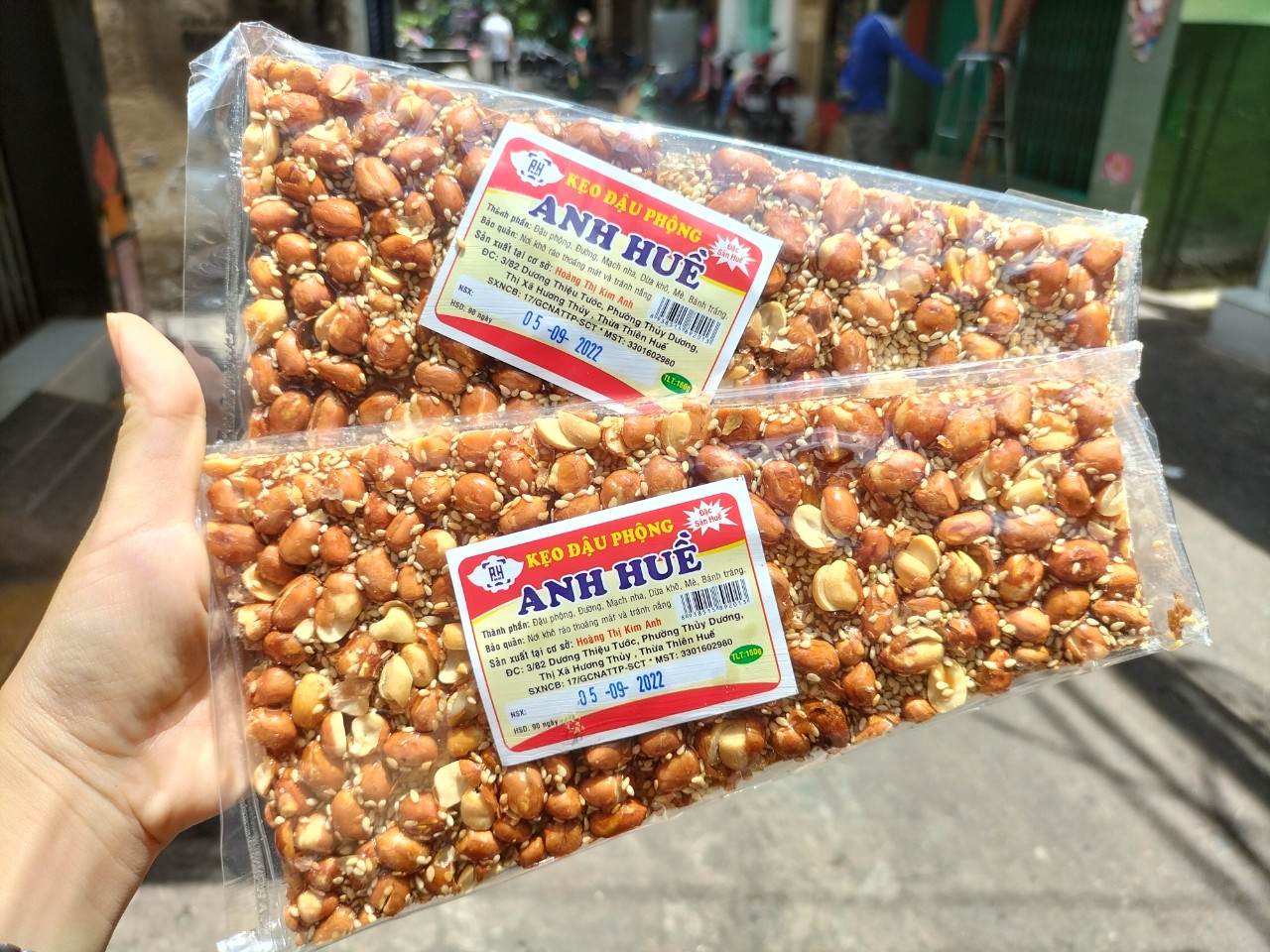 Combo 5 vỉ KẸO ĐẬU PHỘNG MÈ ĐẶC SẢN HUẾ (160gram/gói)