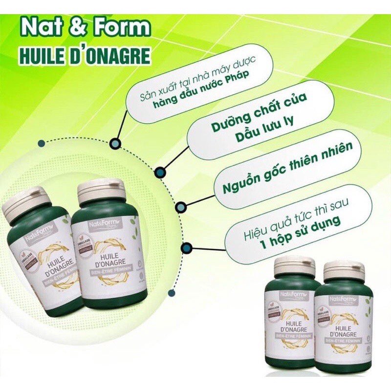 Tinh dầu hoa anh thảo hữu cơ pháp nat & form, 200 viên