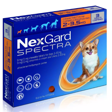 Xổ giun ngừa ve rận - nextgard spectra 2 - 3,5kg
