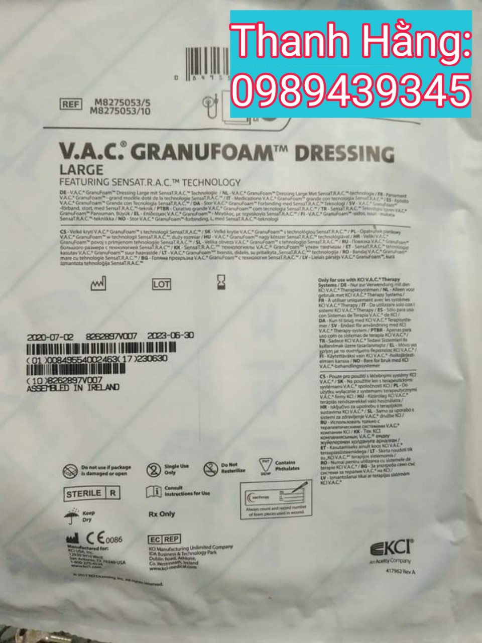 CURAVAC (VAC) ( Bộ thay băng hút áp lực âm) Size M
