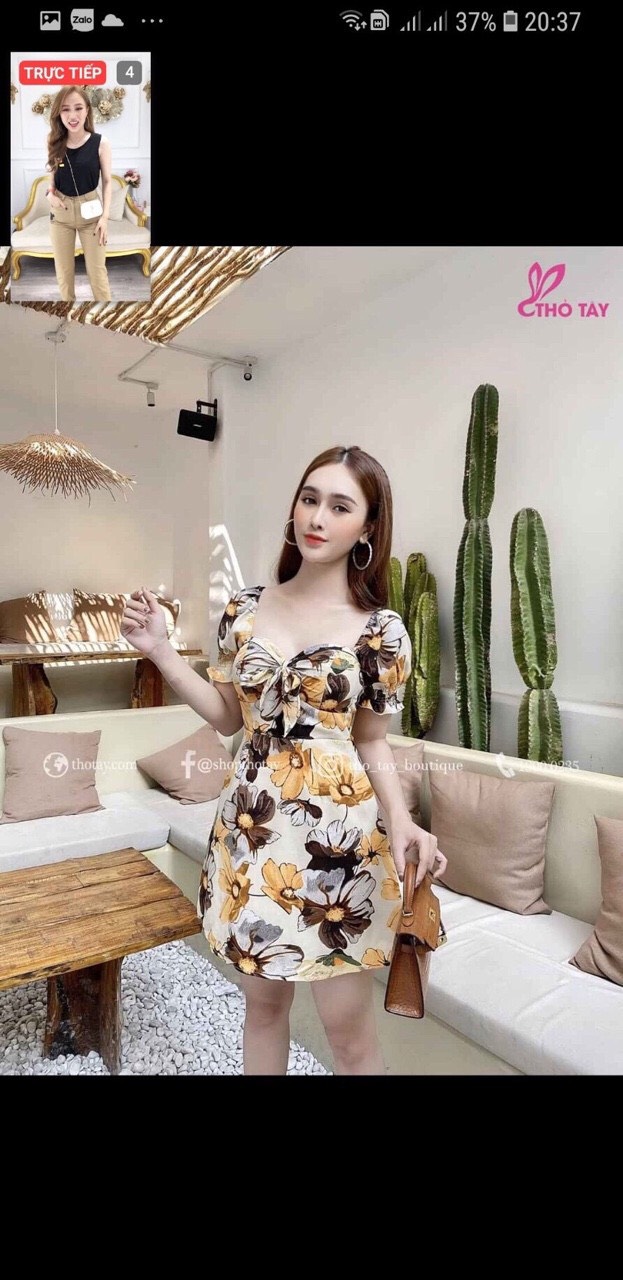 Đầm suông nữ, đầm suông xếp ly cột nơ ( có mút ngực )