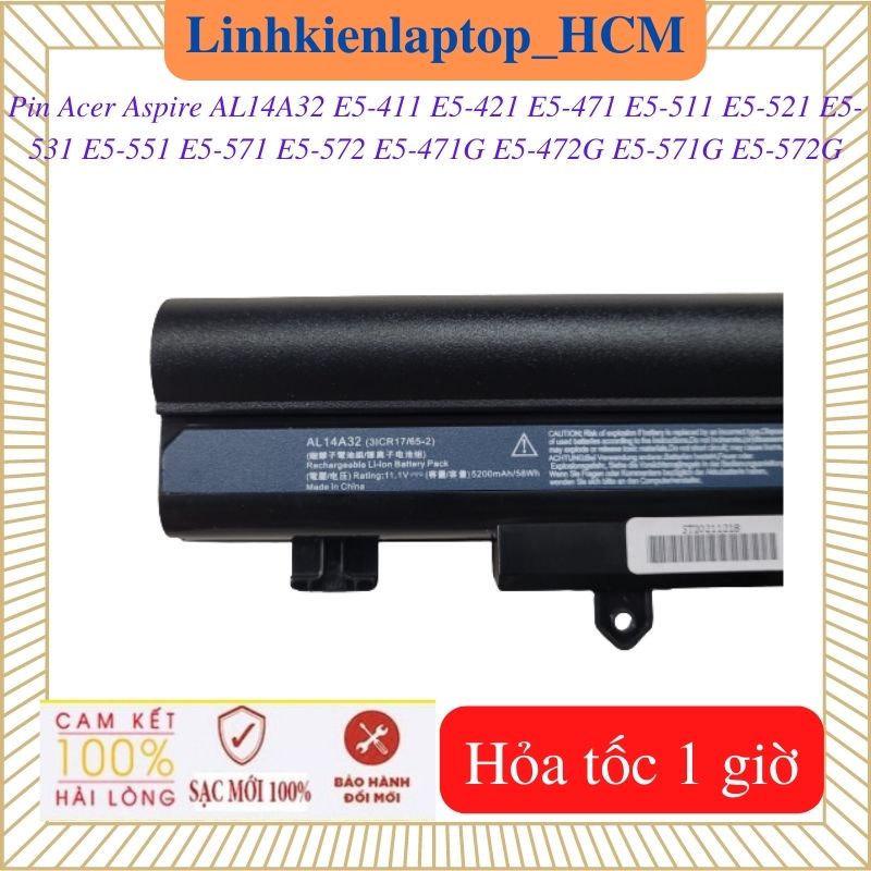 Pin Acer Aspire E5-411 E5-421 E5-471 E5-471G E5-472G E5-511 E5-521 E5-531 E5-551 E5-571 E5-571G E5-572 E5-572G - AL14A32