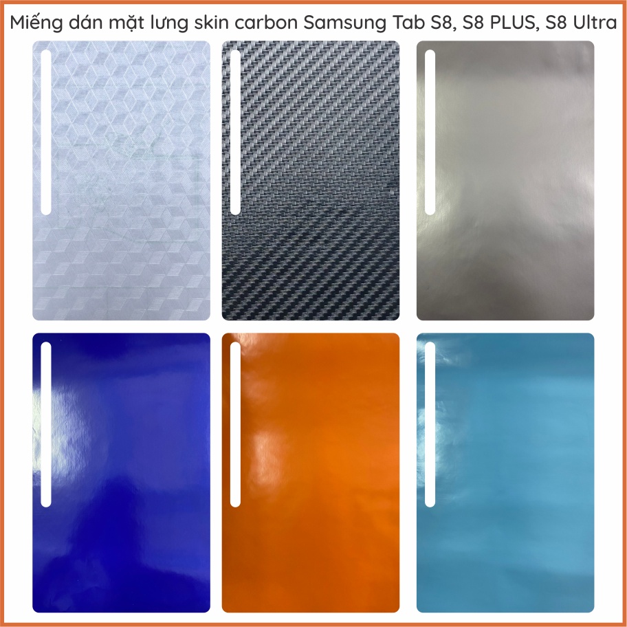 Miếng dán mặt lưng skin carbon samsung tab s8 / s8+ , s8 ultra