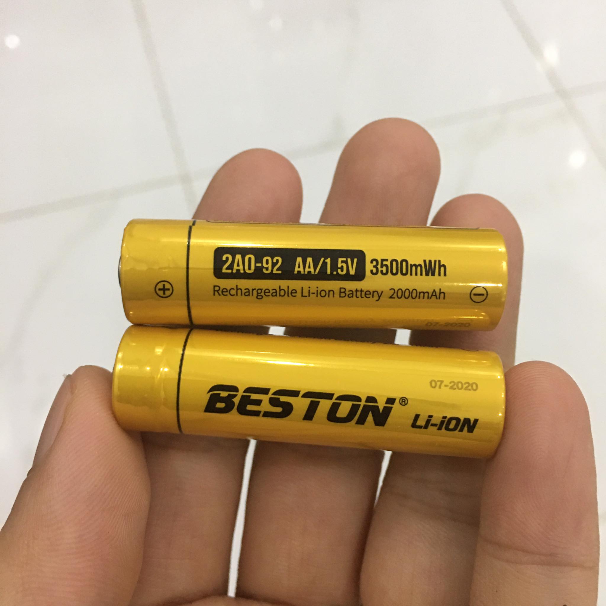 Bộ 2 Pin tiểu sạc AA Beston chính hãng Dung lượng cao Pin Lithium-Ion 1.5V hàng cao cấp, Pin chuẩn 1.5V dùng cho micro không dây, máy đo huyết áp, khóa vân tay, chuột không dây, đồ chơi