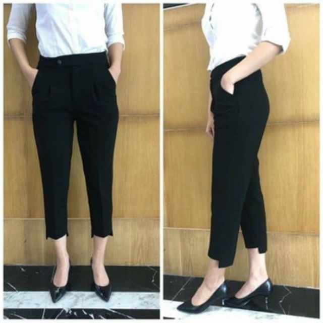 Quần baggy công sở gấu lệch đủ 4 màu