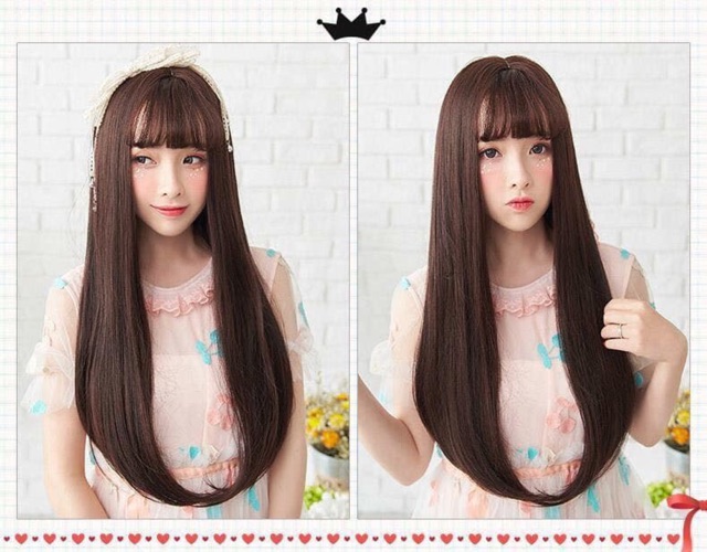Tóc giả đẹp ❤️FREESHIP❤️ tóc cả đầu cúp dài - 7006