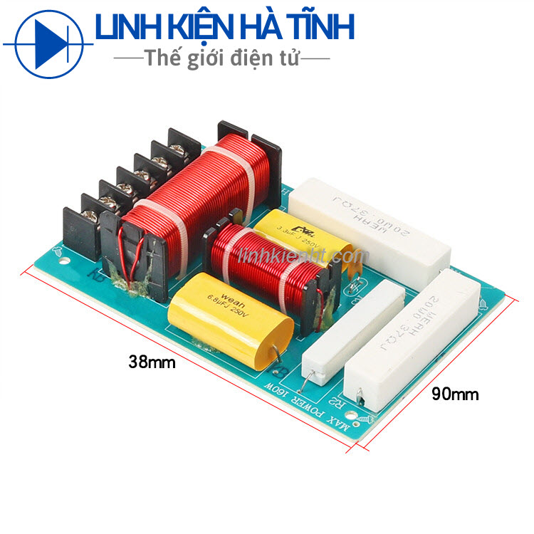 Mạch phân tần 2 đường tiếng BASS TREBLE công suất 200W