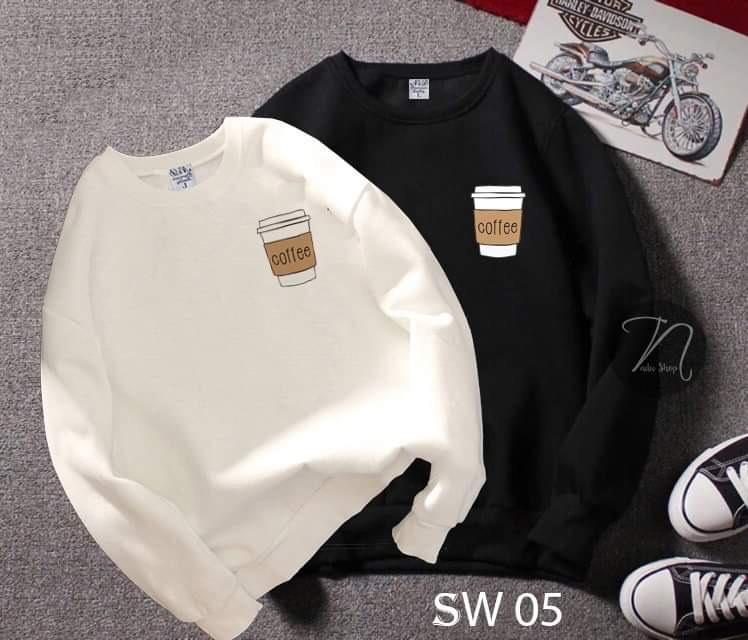 [HCM]AO SWEATER NAM NỮ LOGO LY NƯỚC CÓ BIG SIZE vải nỉ bông dày