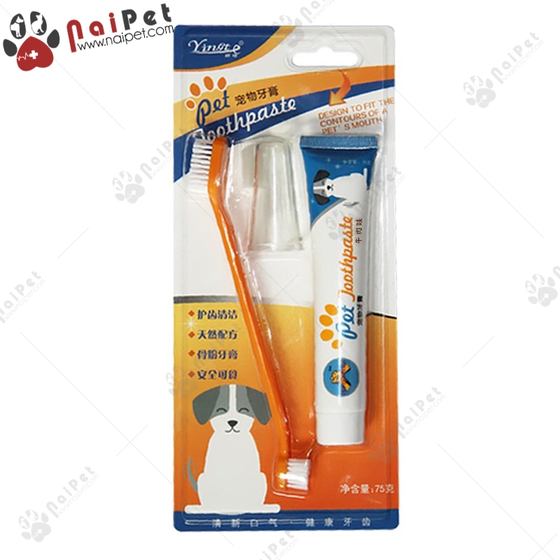 Bộ Đánh Răng Kem Đánh Răng Bàn Chải Đánh Răng Chó Mèo Pet Joothpaste