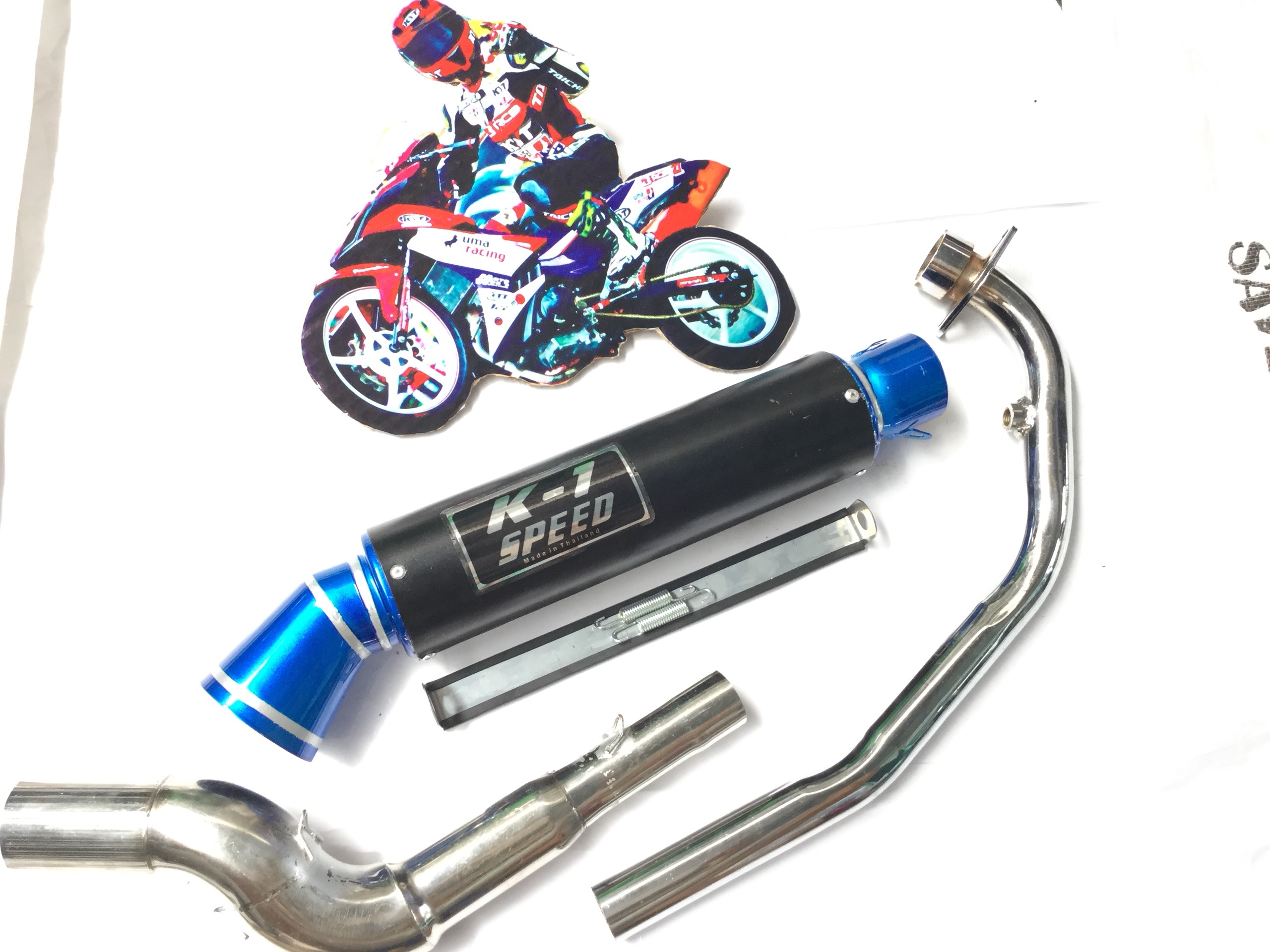 Pô K1 vip trắng - Cổ Cong 2 Khúc Đá Winer + Sonic